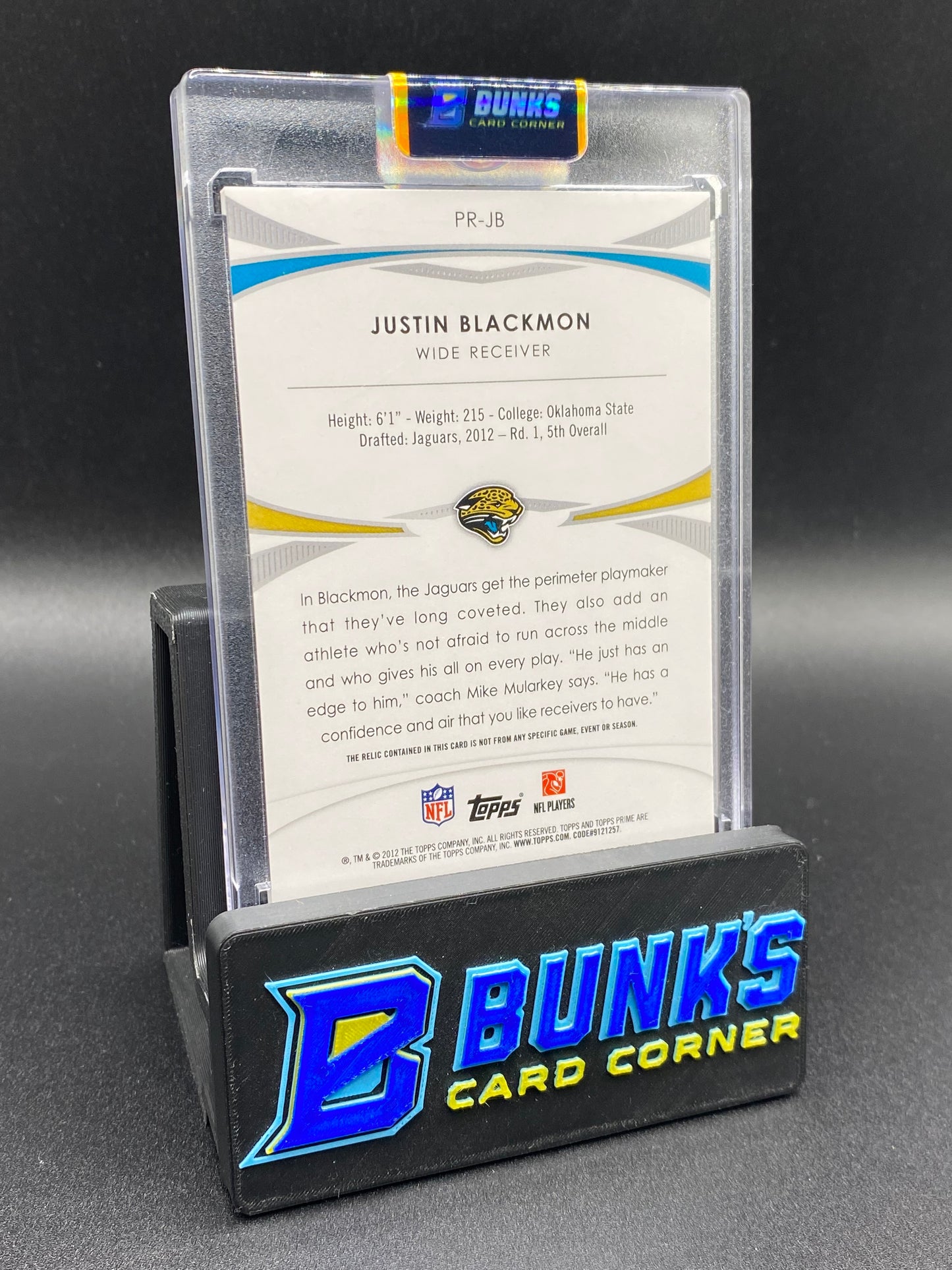 2012 Justin Blackmon Topps Prime Patch 1/25 Rc