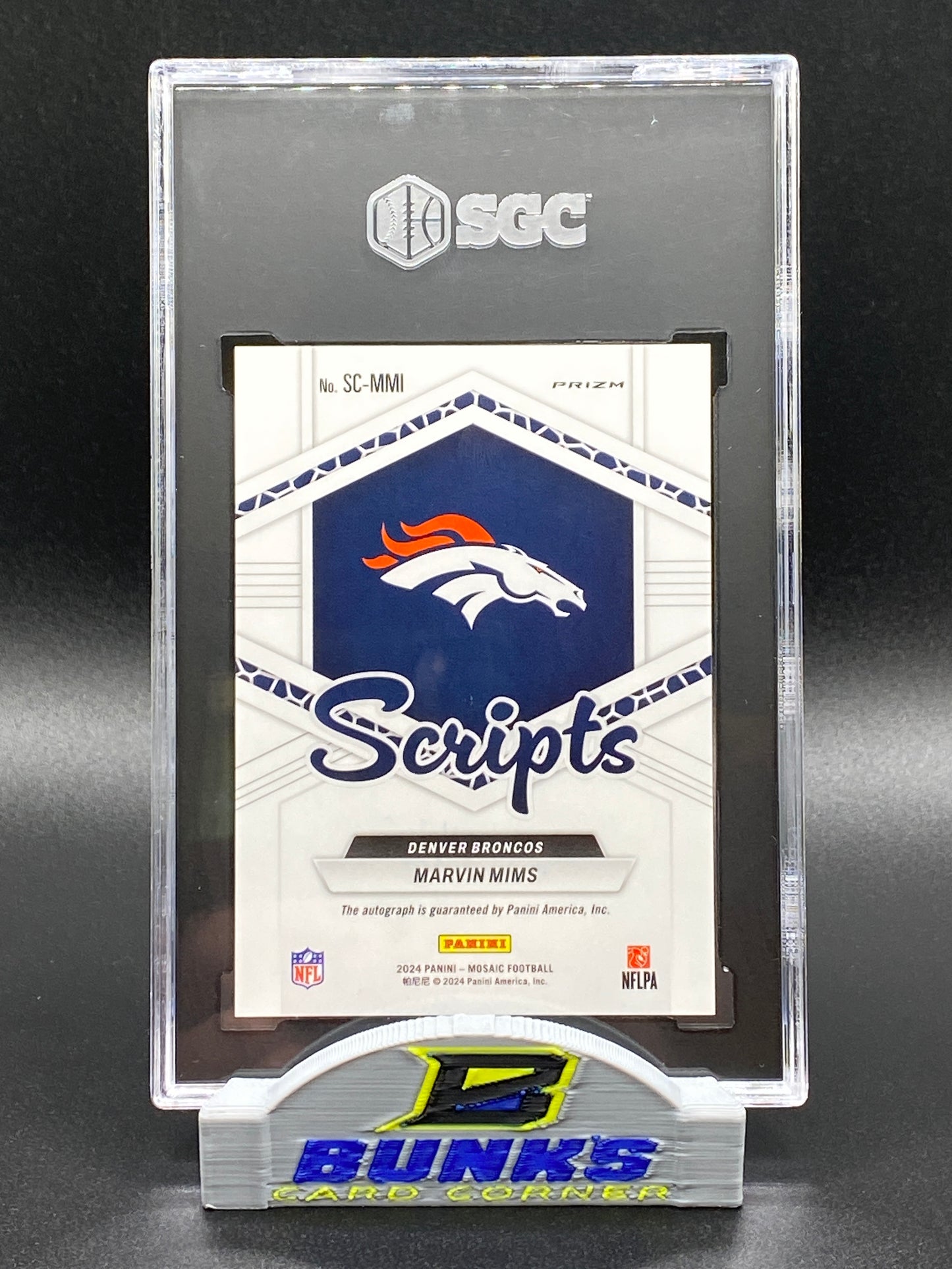 2024 Marvin Mims AUTOGRAPHED Blue No Huddle Prizm (Box B5)