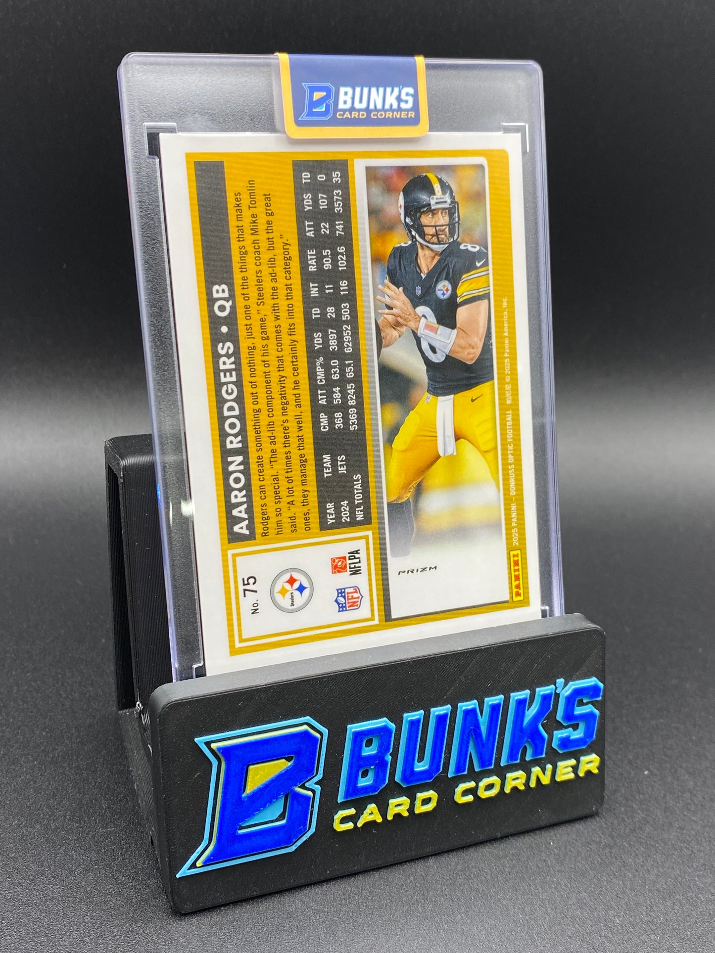 2025 Aaron Rodgers Donruss Optic Fire Emoji