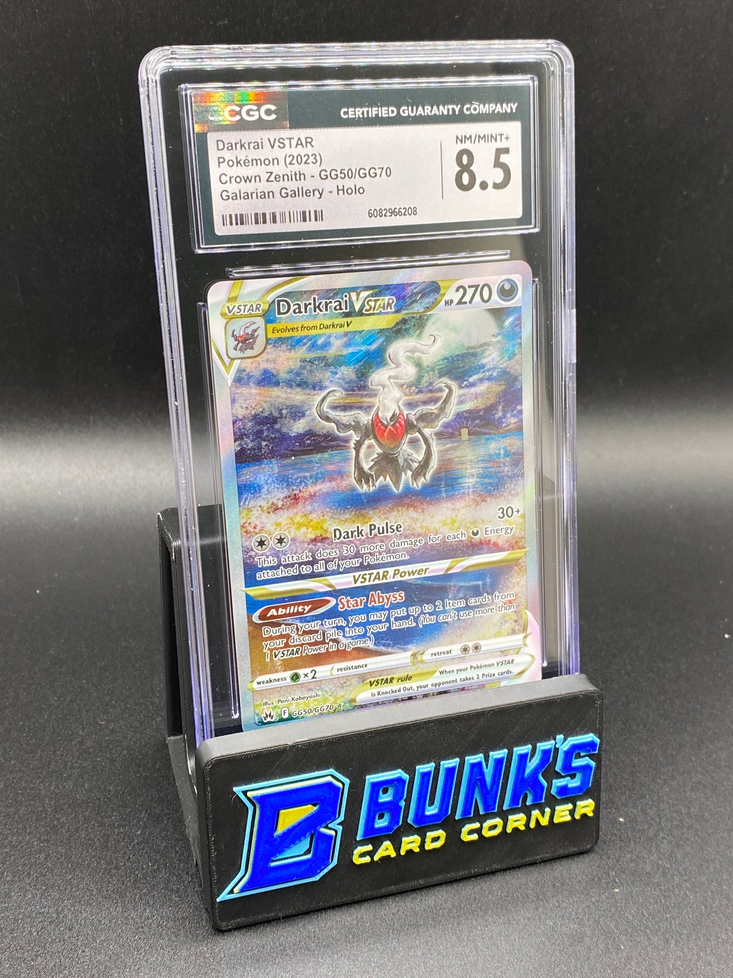 Darkrai Vstar Galarian Gallery Crown Zenith CGC 8.5