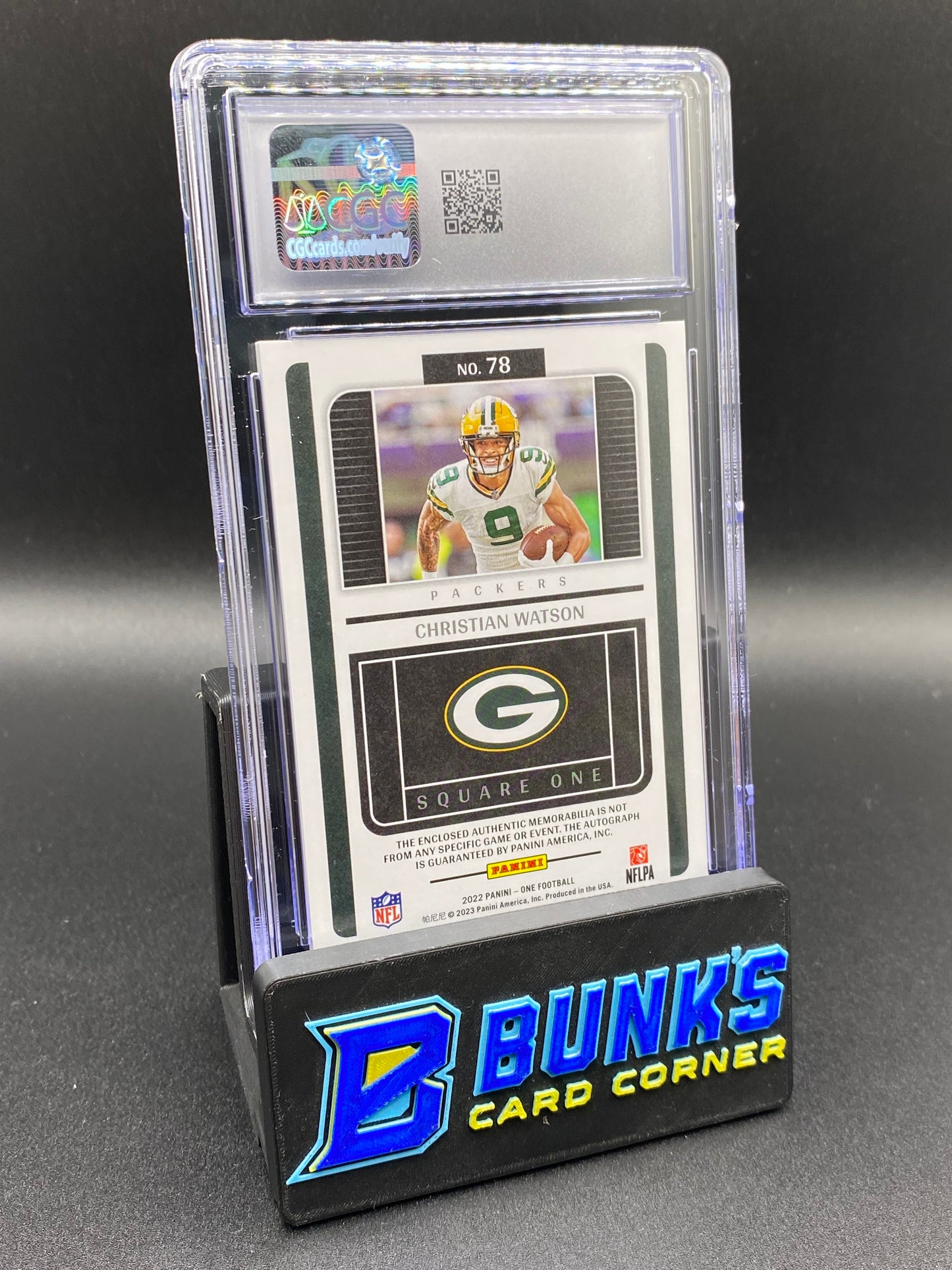 2022 Christian Watson Square One Auto 4 patch CGC 9/10 66/99