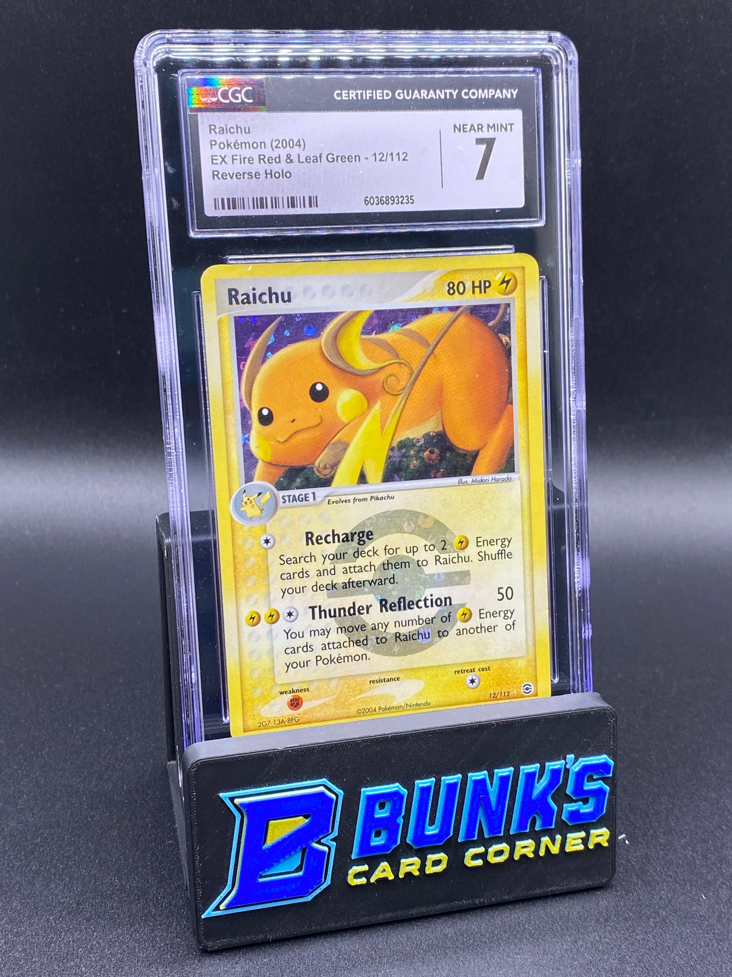 Raichu Reverse Holo Ex Fire & Leaf Green CGC 7