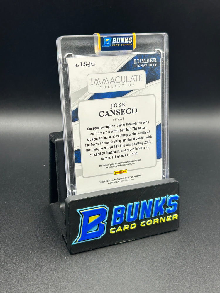 2026 Jose Canseco Immaculate Lumber Sigs On Card Auto 73/99