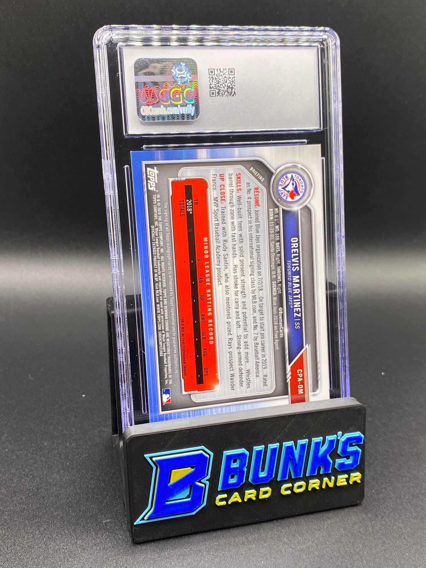2019 Orelvis Martinez Blue Ref. Auto 113/150 CGC 9/10