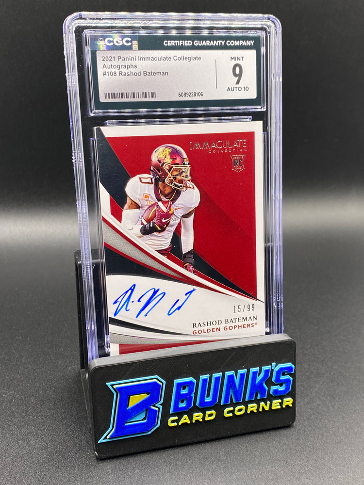 2021 Rashod Bateman Auto Immaculate Collection 15/99 CGC 9/10