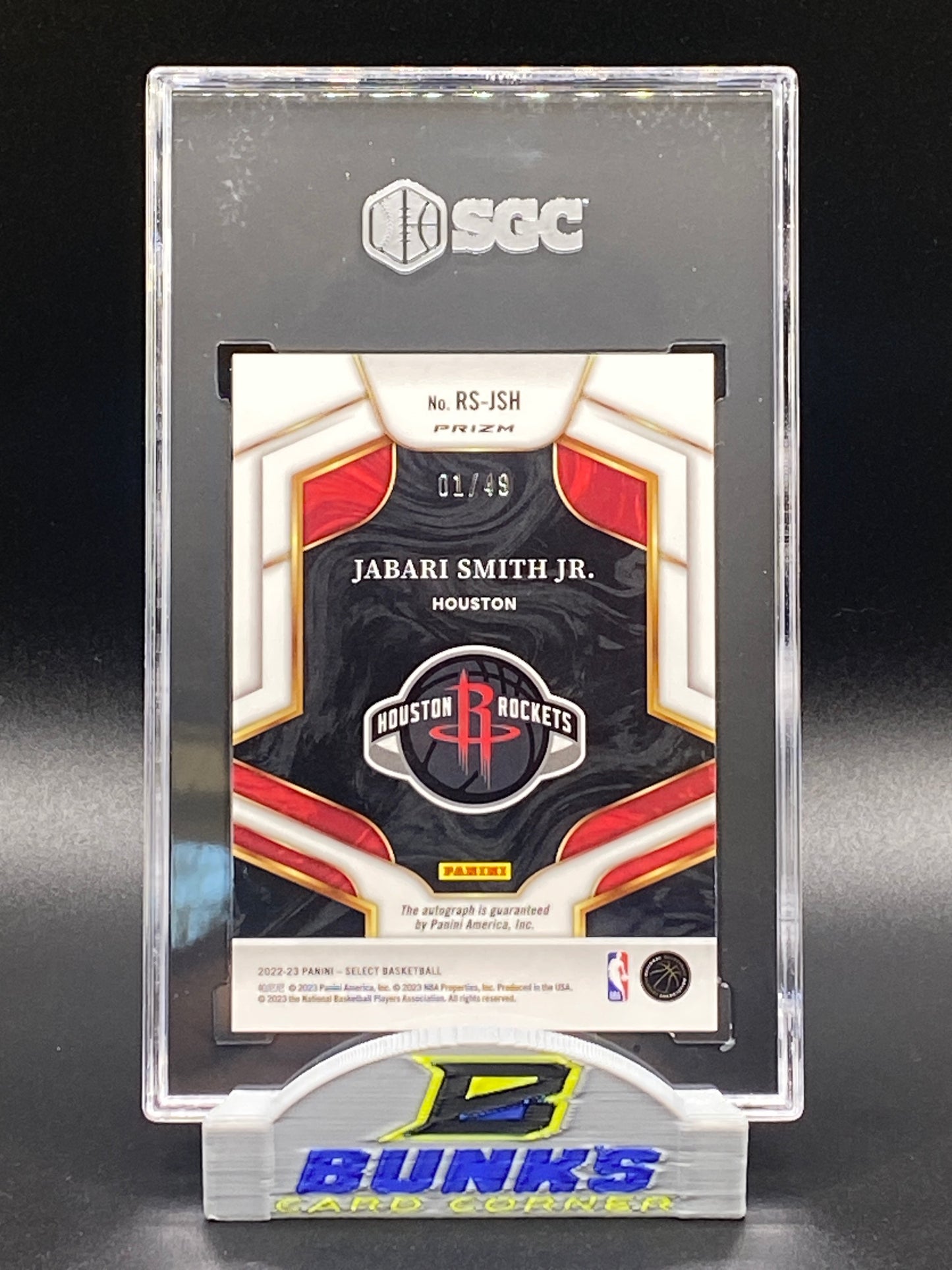 2022-23 Jabari Smith Jr. AUTOGRAPHED Rookie Card 1/49 (Box B6)