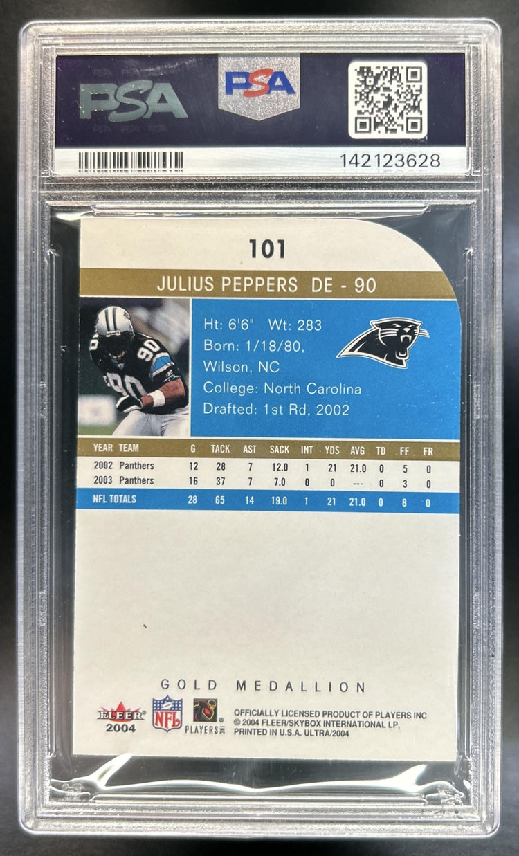 Julius Peppers 2004 Fleer Ultra #101 Gold Medallion Panthers PSA 8