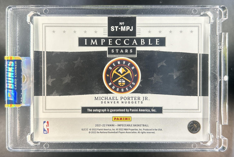 Michael Porter Jr. 2021-22 Panini Impeccable #ST-MPJ Stars Signatures 31/49 Auto Nuggets
