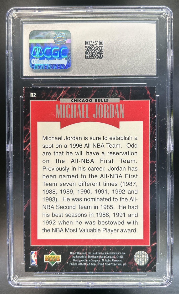 Michael Jordan 1995-96 Upper Deck #R2 Predictors Exchange: MVP Bulls CGC 8