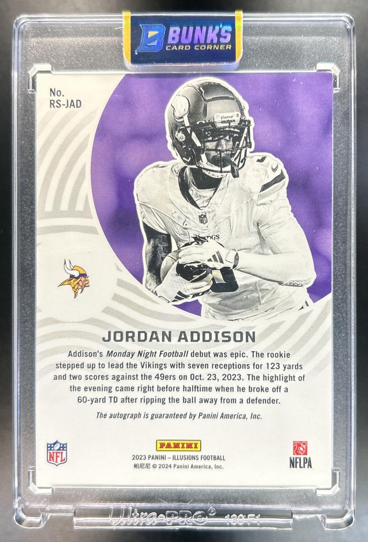 Jordan Addison 2023 Panini Illusions #RS-JAD Rookie SIgns 78/99 Auto RC Vikings