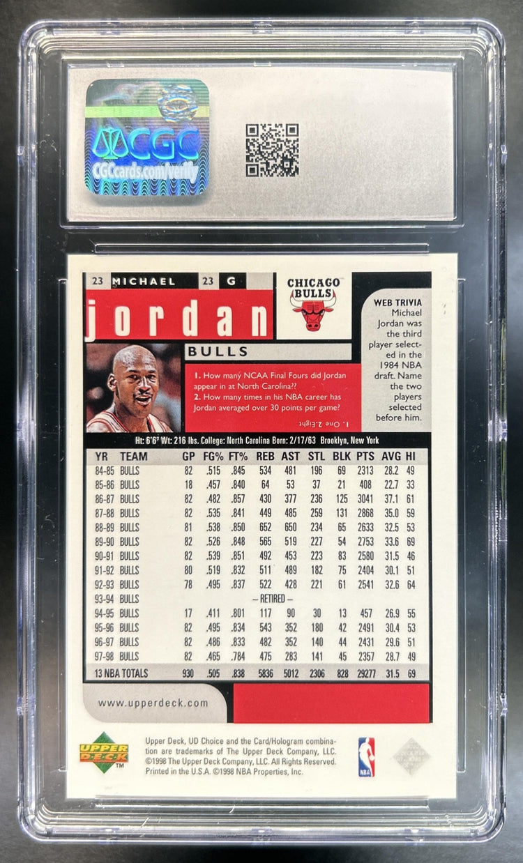 Michael Jordan 1998-99 Upper Deck Choice #23 Bulls CGC 8.5