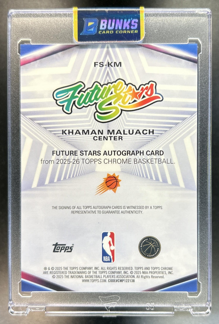 Khaman Maluach 2025-26 Topps Chrome #FS-KM Future Stars Auto RC Suns