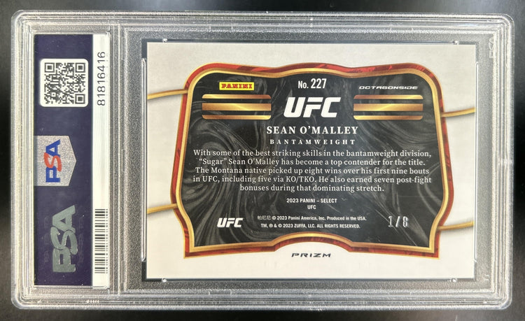 Sean O'Malley Select UFC #227 Cracked Ice Prizms 1 PSA 10 *Pop. 1*