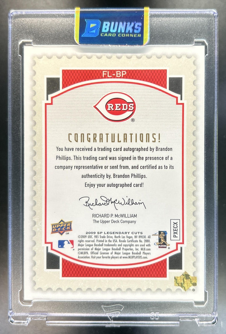 Brandon Philips 2009 SP Legendary Cuts #FL-BP Auto 42/125 Reds