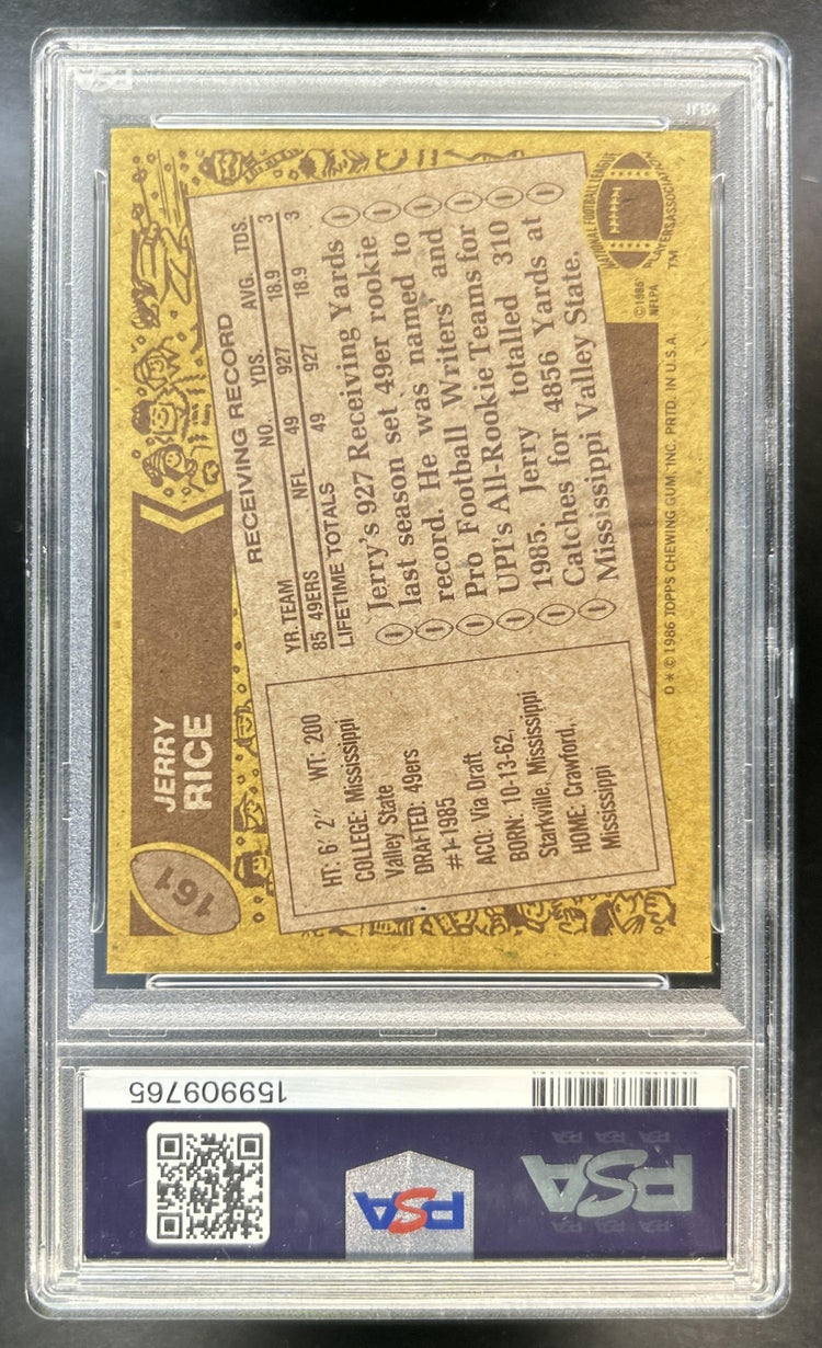 Jerry Rice 1986 Topps #161 RC 49ers PSA 6
