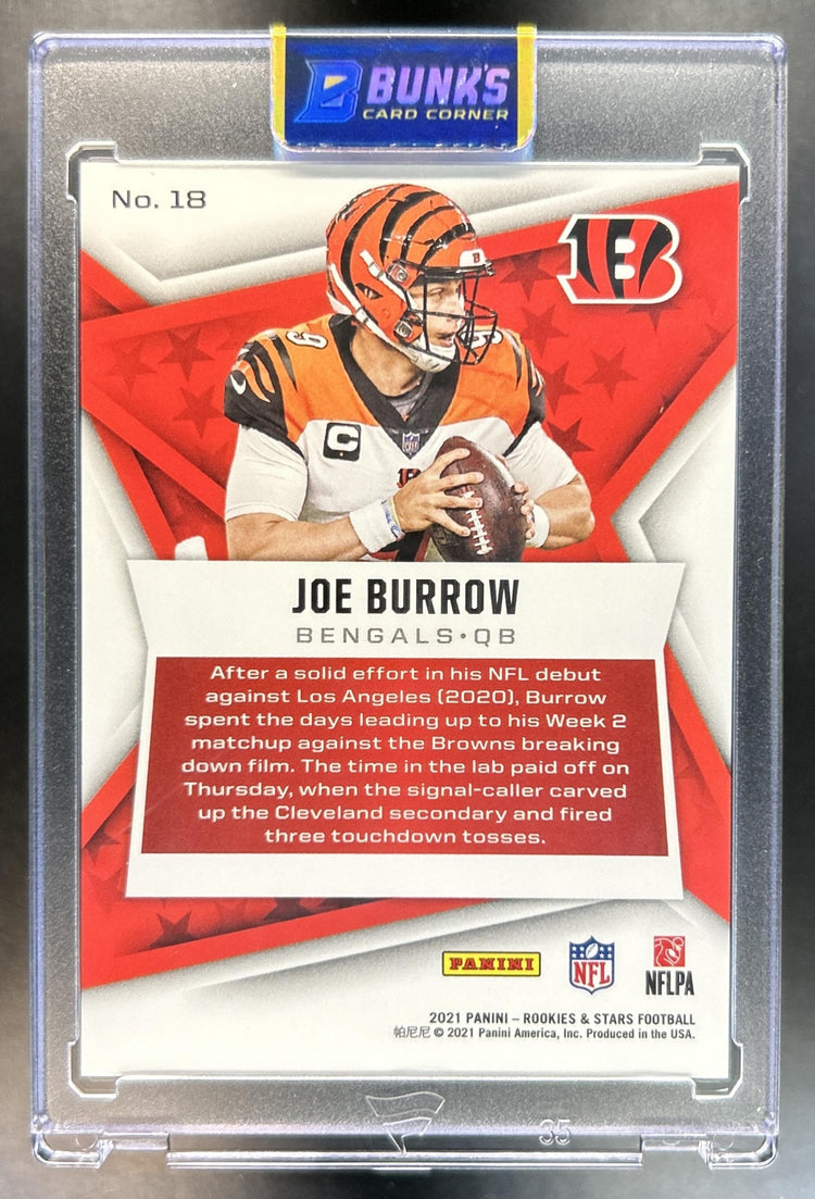 Joe Burrow 2021 Panini Rookies & Stars #18 Red Holo 16/35 Bengals