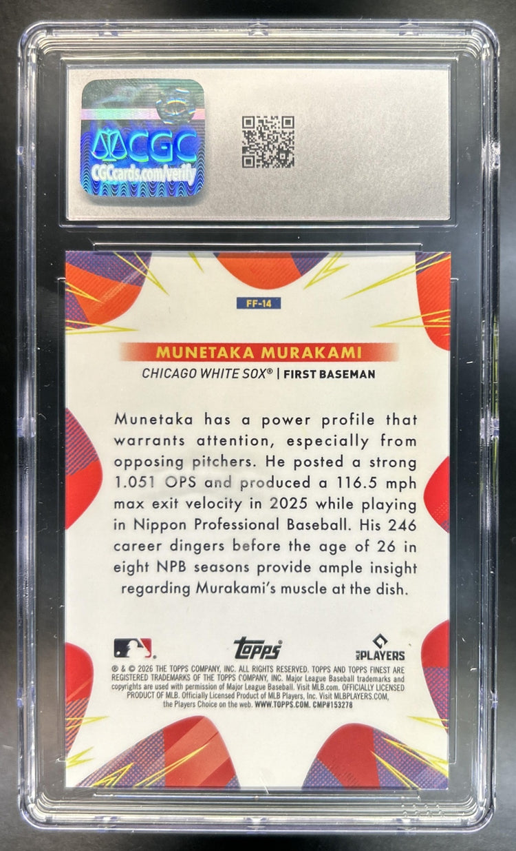 Munetaka Murakami 2026 Topps Finest #FF-14 Futures Mini-Diamond Refractor RC White Sox CGC 10