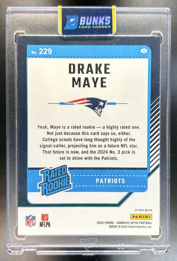 Drake Maye 2024 Panini Donruss Optic #229 Stars Rated Rookie Patriots