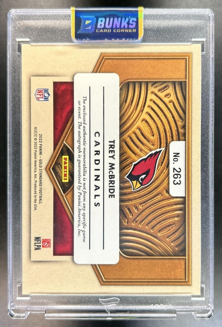 Trey McBride 2022 Panini Gold Standard #263 137/149 MEM Auto RC Cardinals