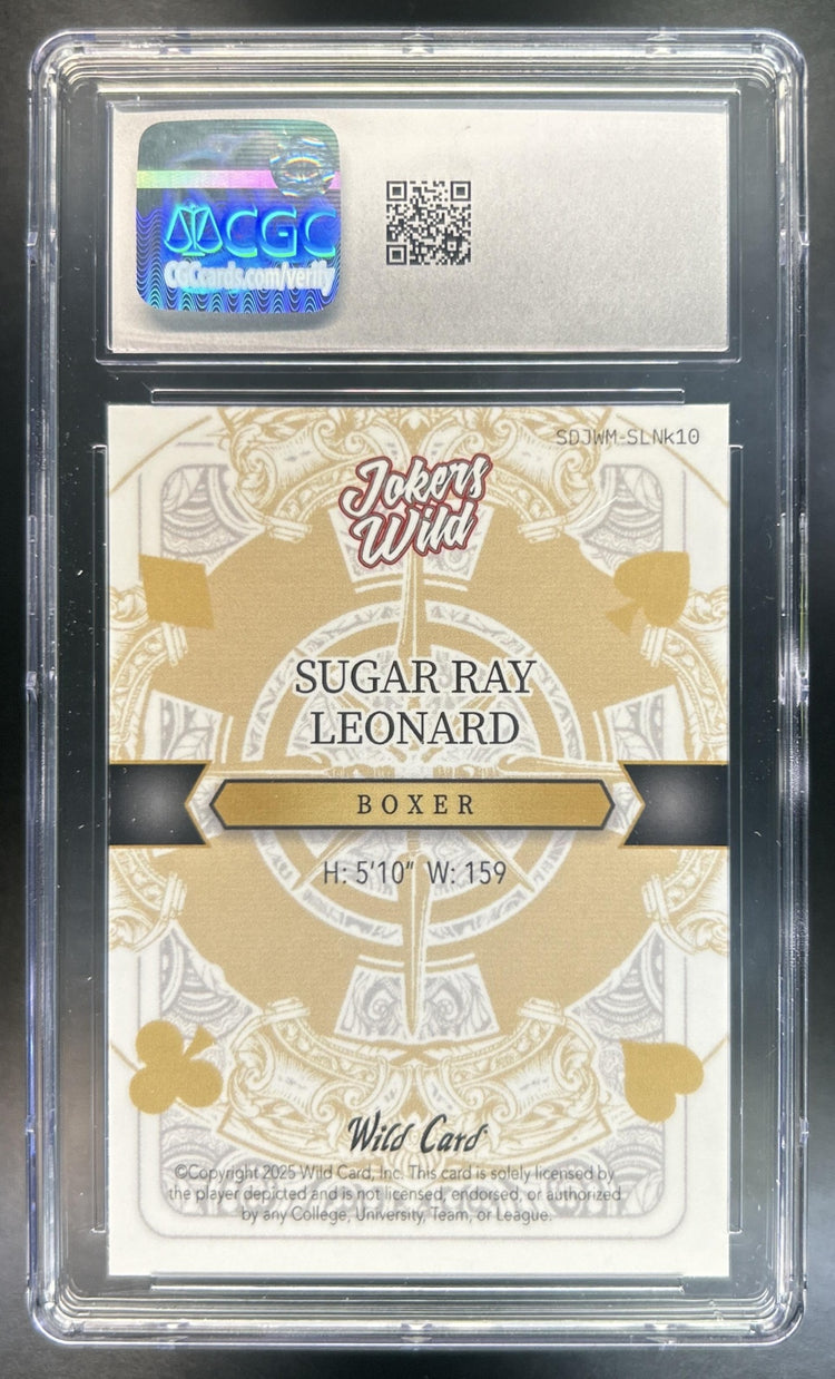 Sugar Ray Leonard 2025 Wild Card Jokers Wild Rainbow CGC 10
