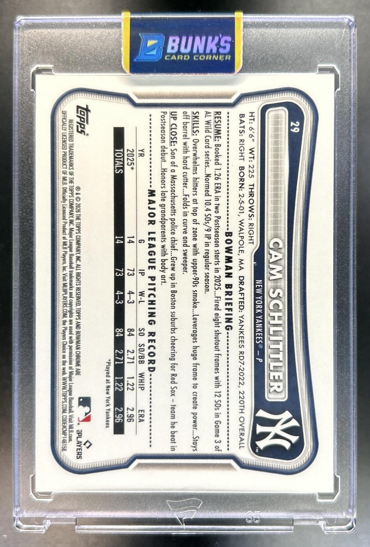 Cam Schlittler back image