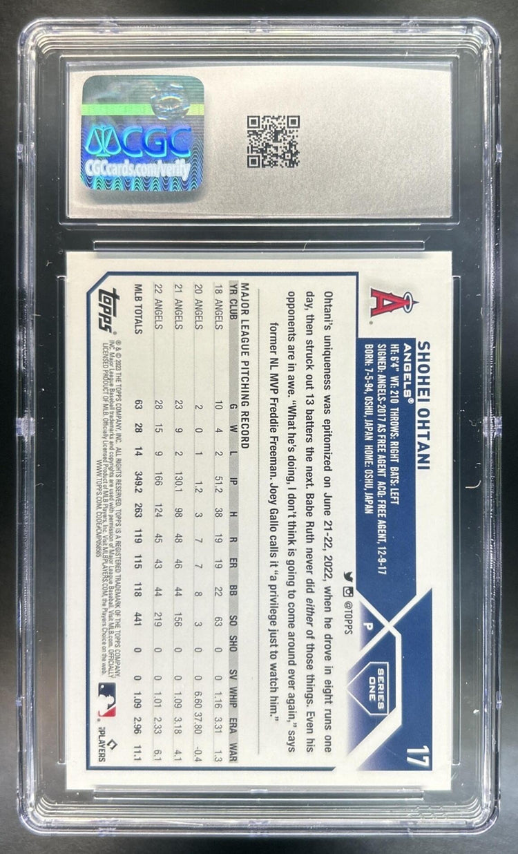 Shohei Ohtani 2023 Topps #17 Purple Angels CGC 10