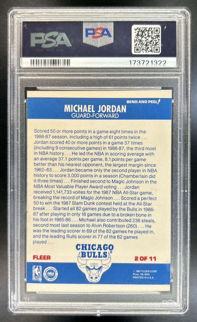 Michael Jordan 1987-88 Fleer #2 Stickers Bulls PSA 5
