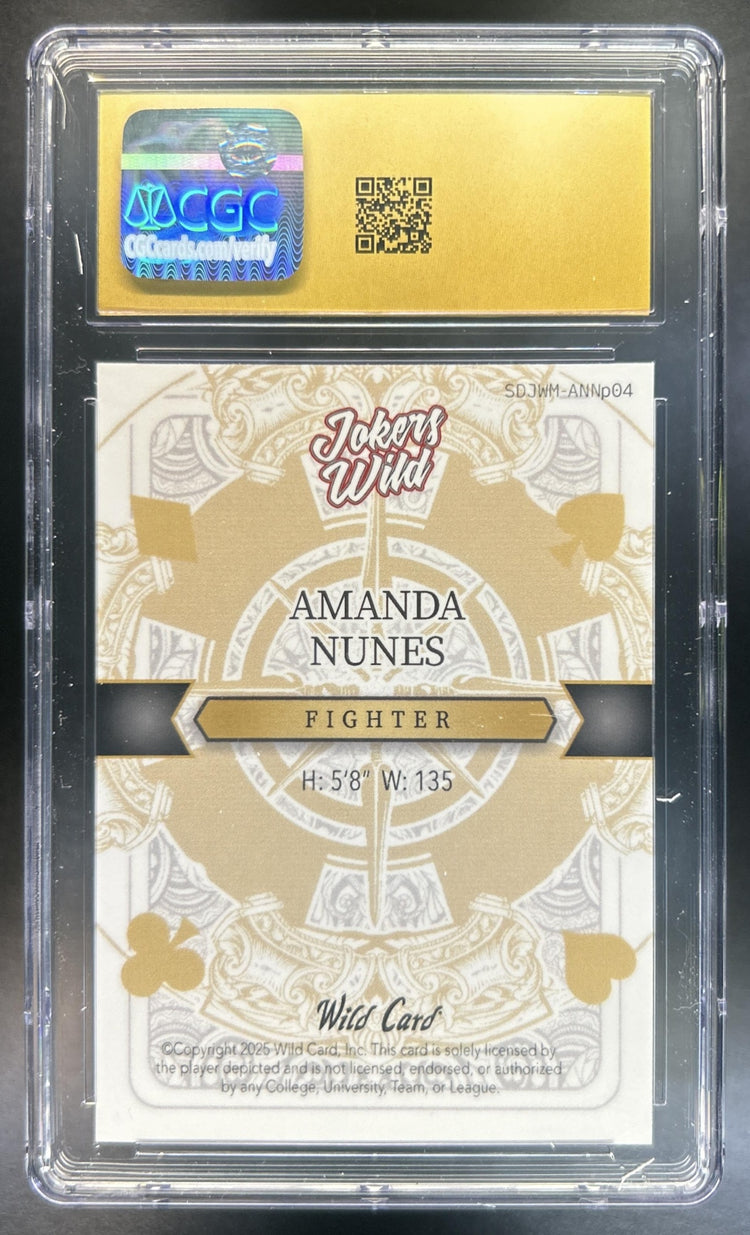 Amanda Nunes 2025 Wild Card Jokers Wild Cross Hatch CGC Pristine 10