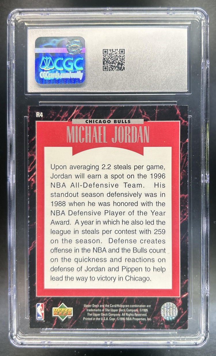 Michael Jordan 1995-96 Upper Deck #R4 Predictors Exchange: MVP Bulls CGC 8