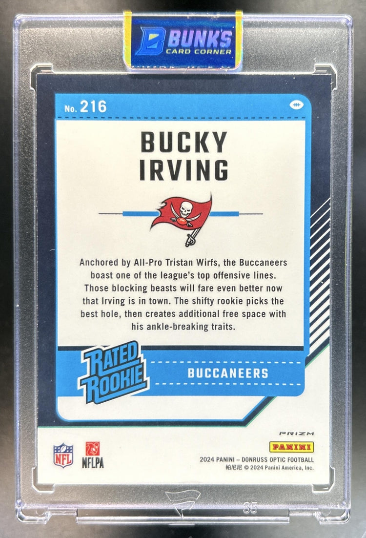 Bucky Irving 2024 Panini Donruss Optic #216 Rocket Rated Rookie Buccaneers