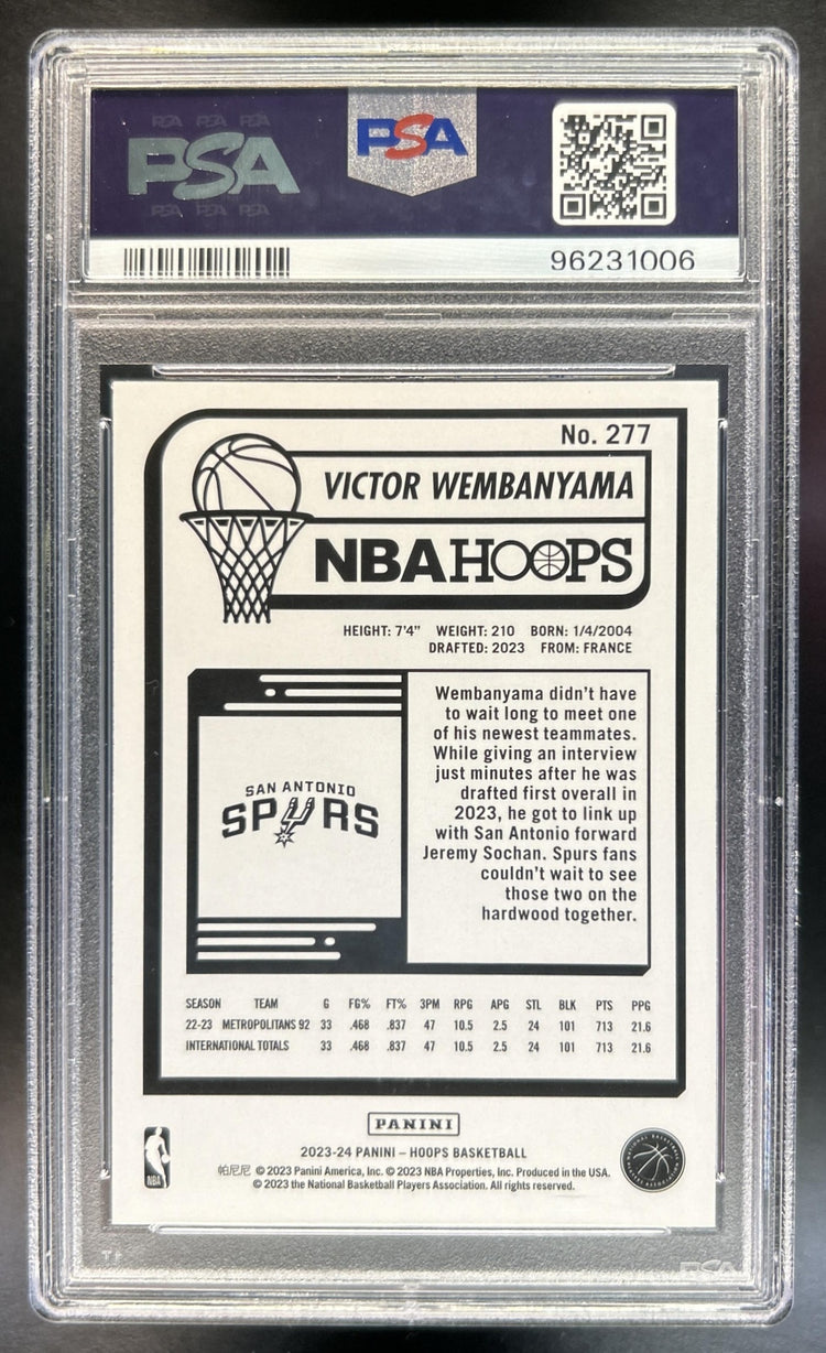 Victor Wembanyama 2023-24 Panini Hoops Winter #277 RC Spurs PSA 9