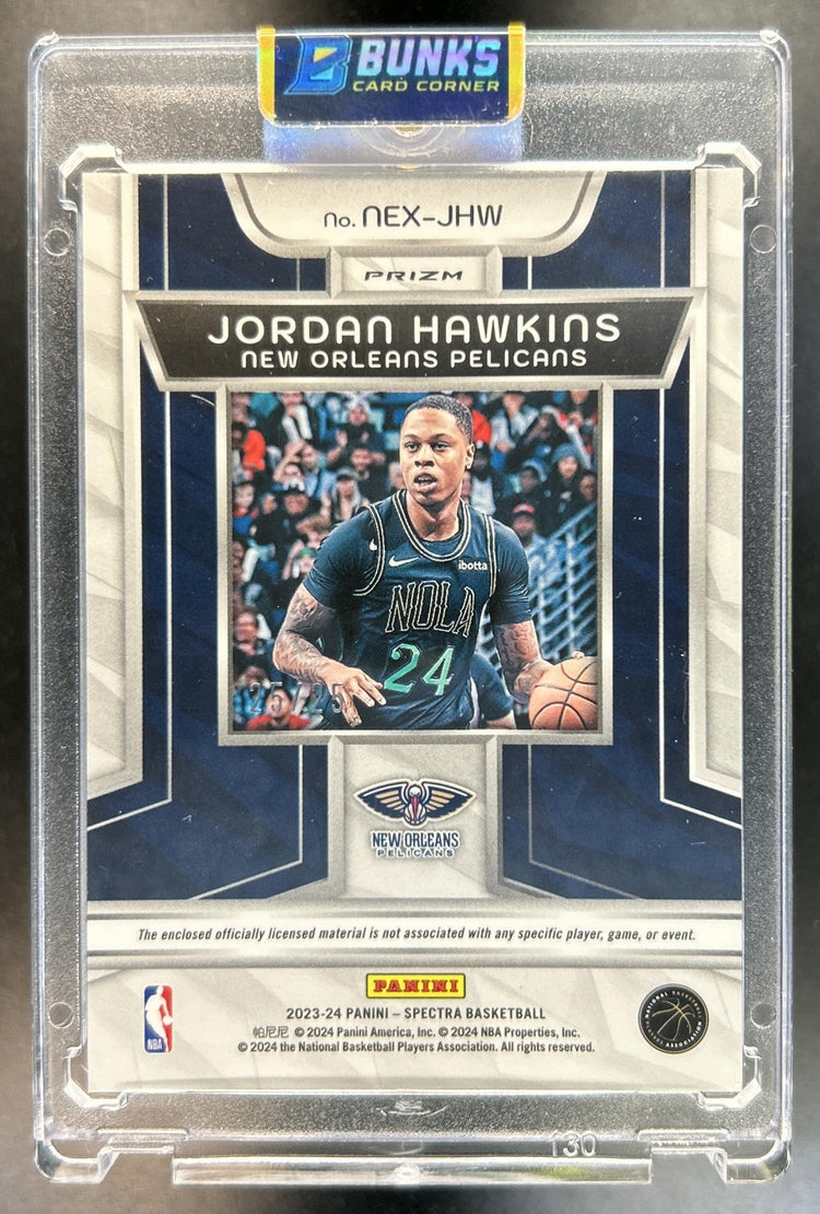 Jordan Hawkins 2023-24 Panini Spectra #NEX-JHW Next Era Celestial MEM RC 25/25 Bookend Pelicans