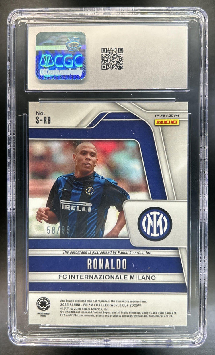 Ronaldo Prizm FIFA Club World Cup #S-R Signatures Silver Auto CGC 10