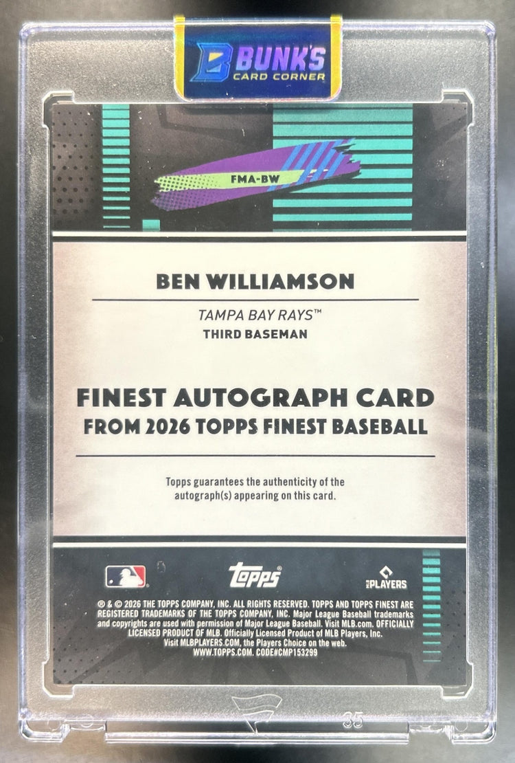 Ben Williamson 2026 Topps Finest #FMA-BW Mega Auto Gold Mini-Diamond Refractor 31/50 Rays