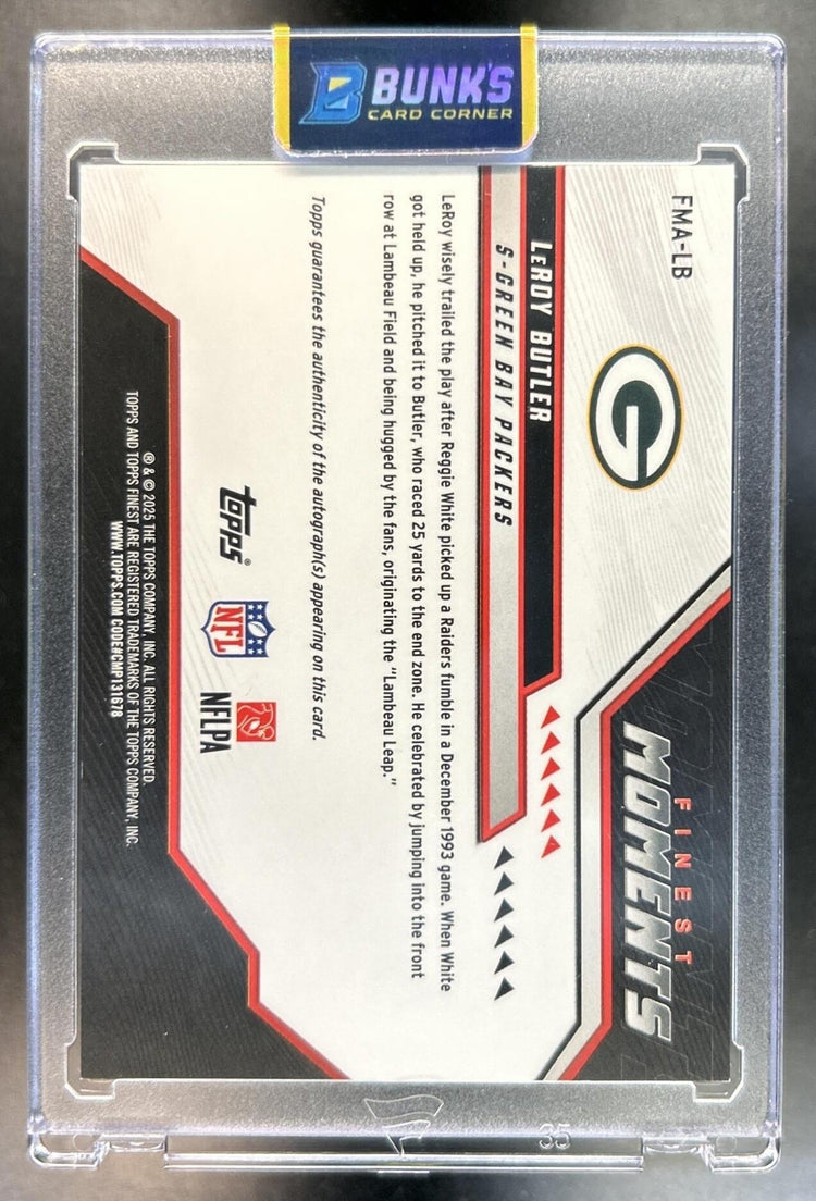 LeRoy Butler 2025 Topps Finest #FMA-LB Moments Auto Packers