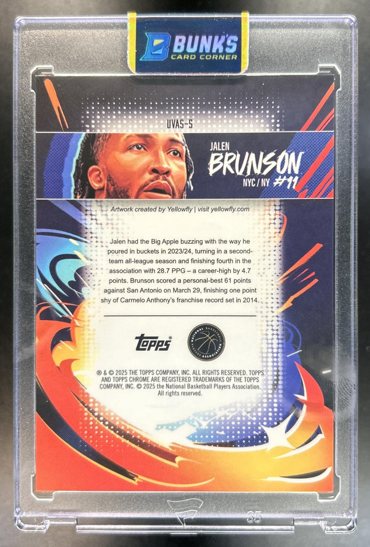 Jalen Brunson 2024-25 Topps Chrome #UVAS-5 Ultra Violet All Stars Knicks