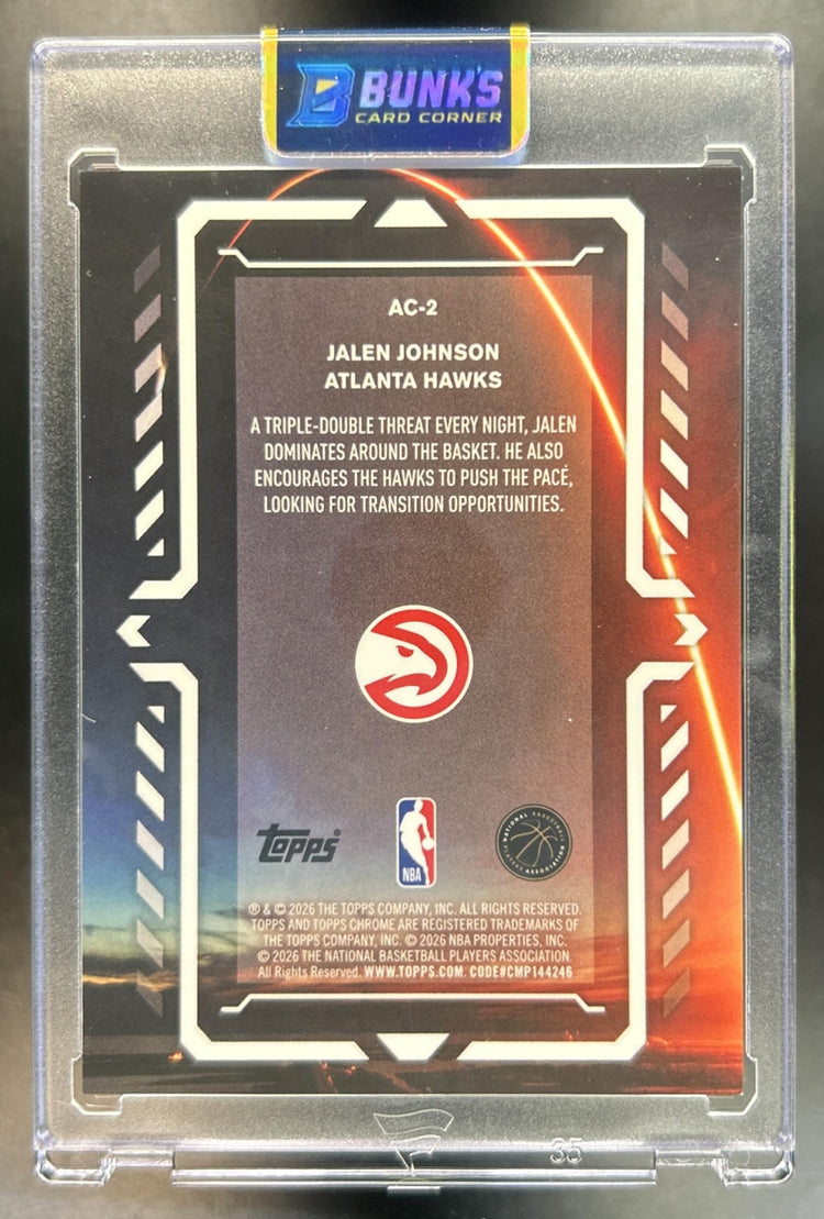 Jalen Johnson 2025-26 Topps Chrome Update #AC-2 Activators Gold Refractor 2750 Hawks