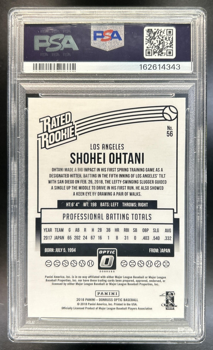 Shohei Ohtani 2018 Panini Donruss Optic #56 RC Rated Rookie Angels PSA 10
