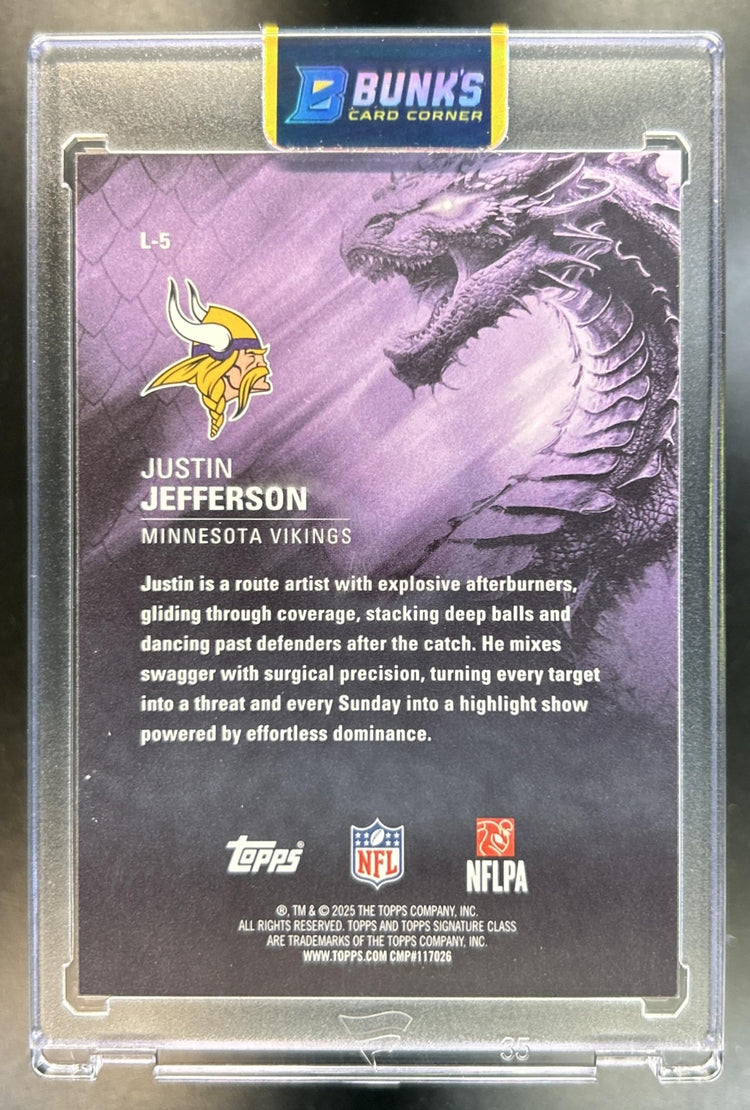 Justin Jefferson 2025 Topps Signature Class #L-5 Leviathans SSP Vikings