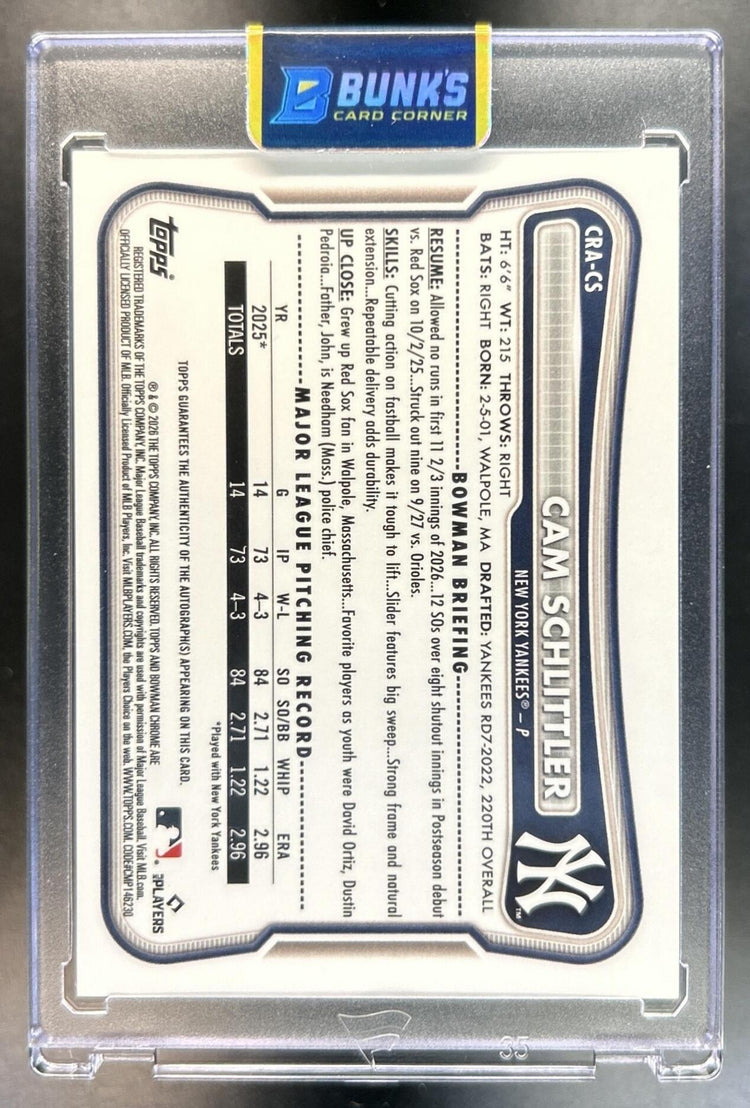 Cam Schlittler back image