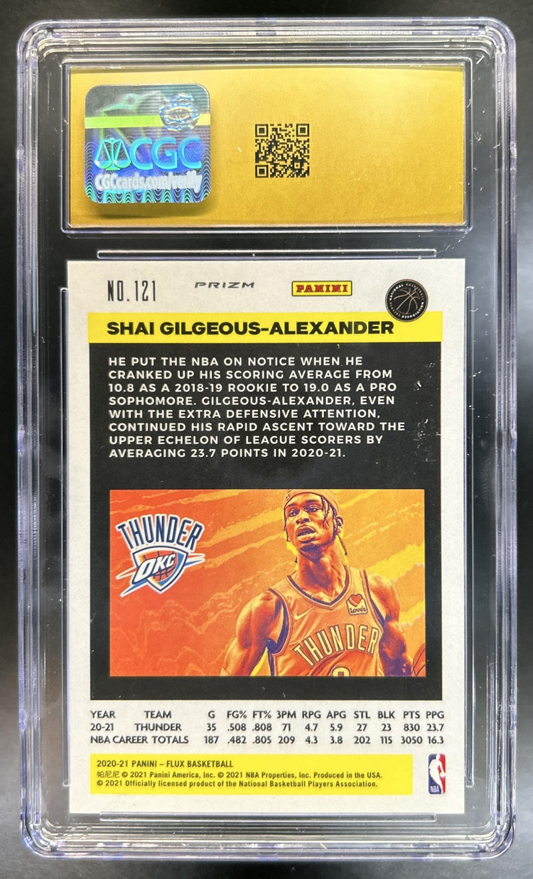 Shai Gilgeous-Alexander 2020-21 Panini Flux #121 Pulsar Thunder CGC 10