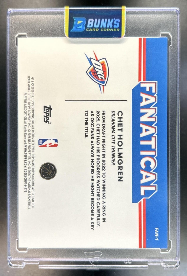 Chet Holmgren 2025-26 Topps Chrome Update #FAN-1 Fanatical Thunder