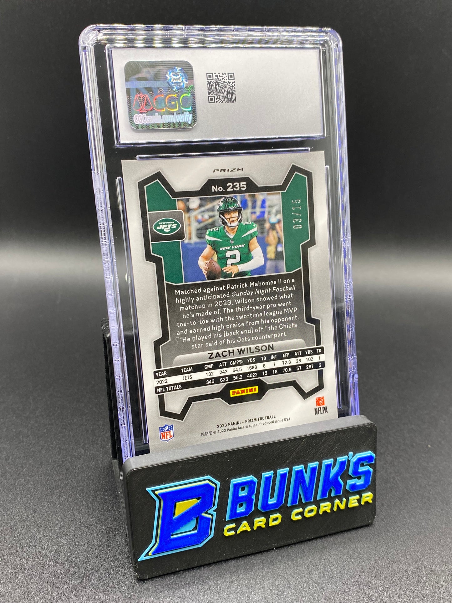 2023 Zach Wilson Forest Camo 3/15 CGC 10