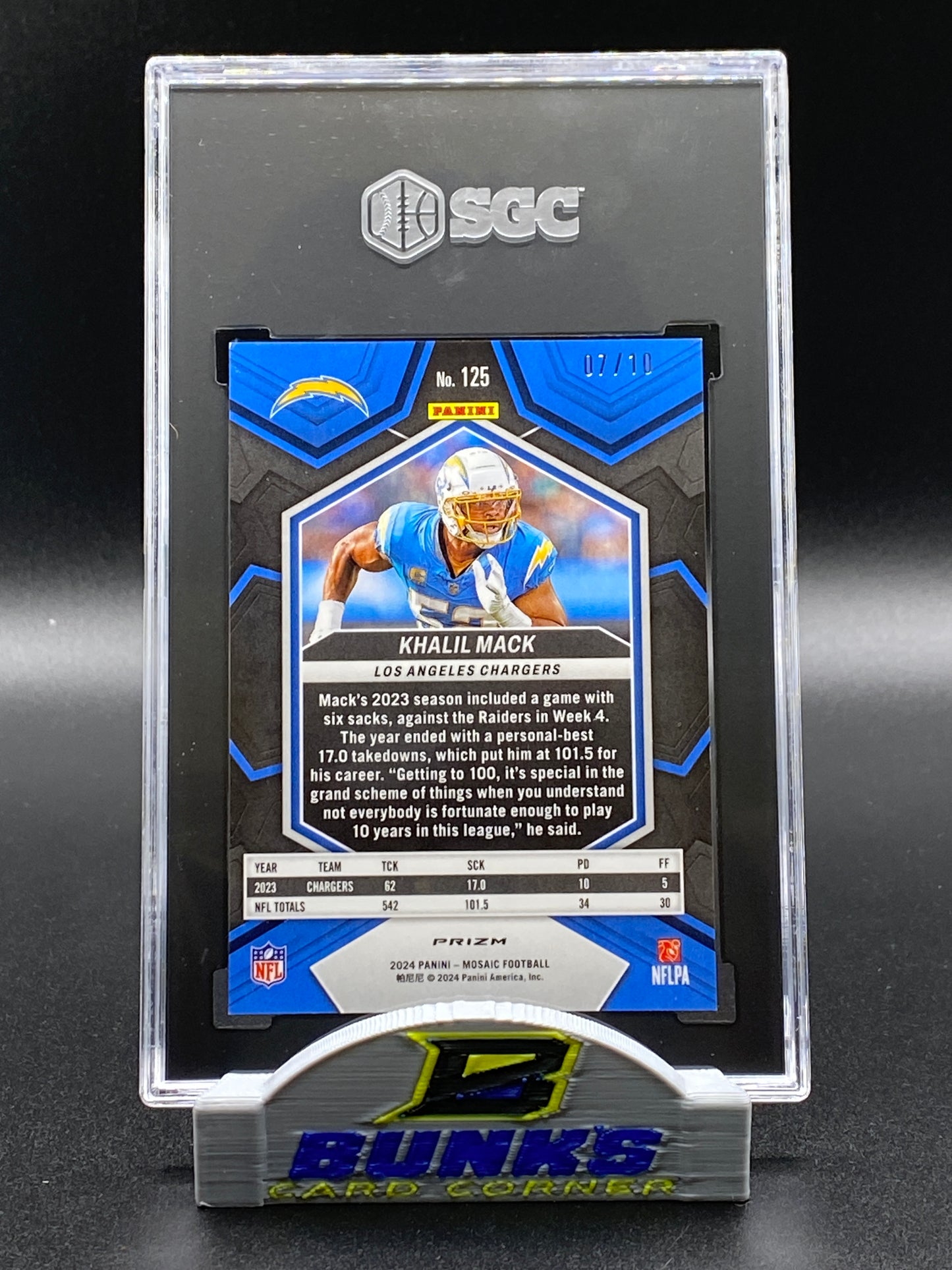 2024 Khalil Mack Pink Fluorescent Prizm 7/10 (Box 13)