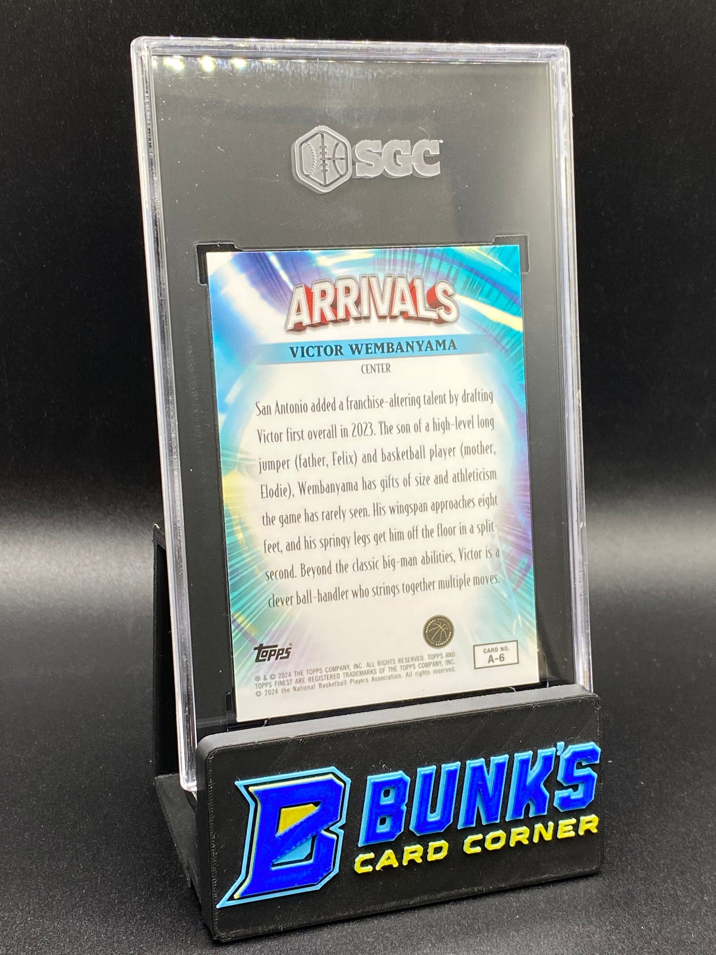 2023-24 Victor Wembanyama Arrivals Blue Checkerboard Ref. 7/99 SGC 10