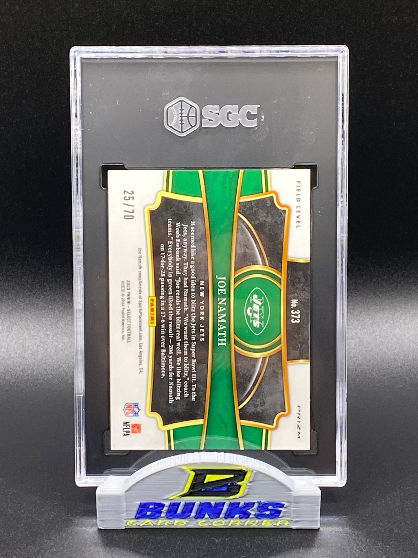 2023 Joe Namath Dragon Scale Prizm 25/70 (Box A3)