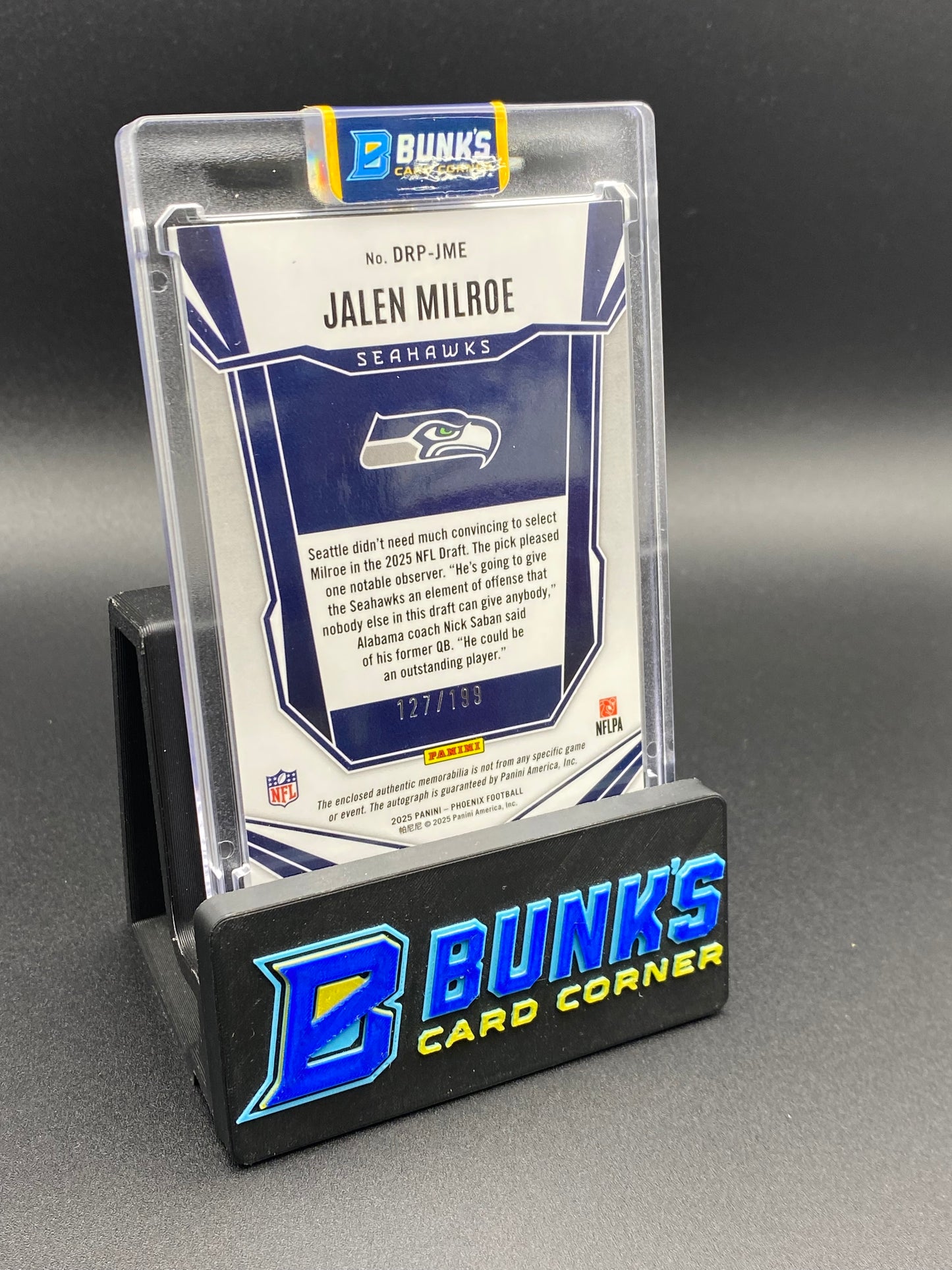 2025 Jalen Milroe Phoenix 127/199 Pandora Rc Patch Auto