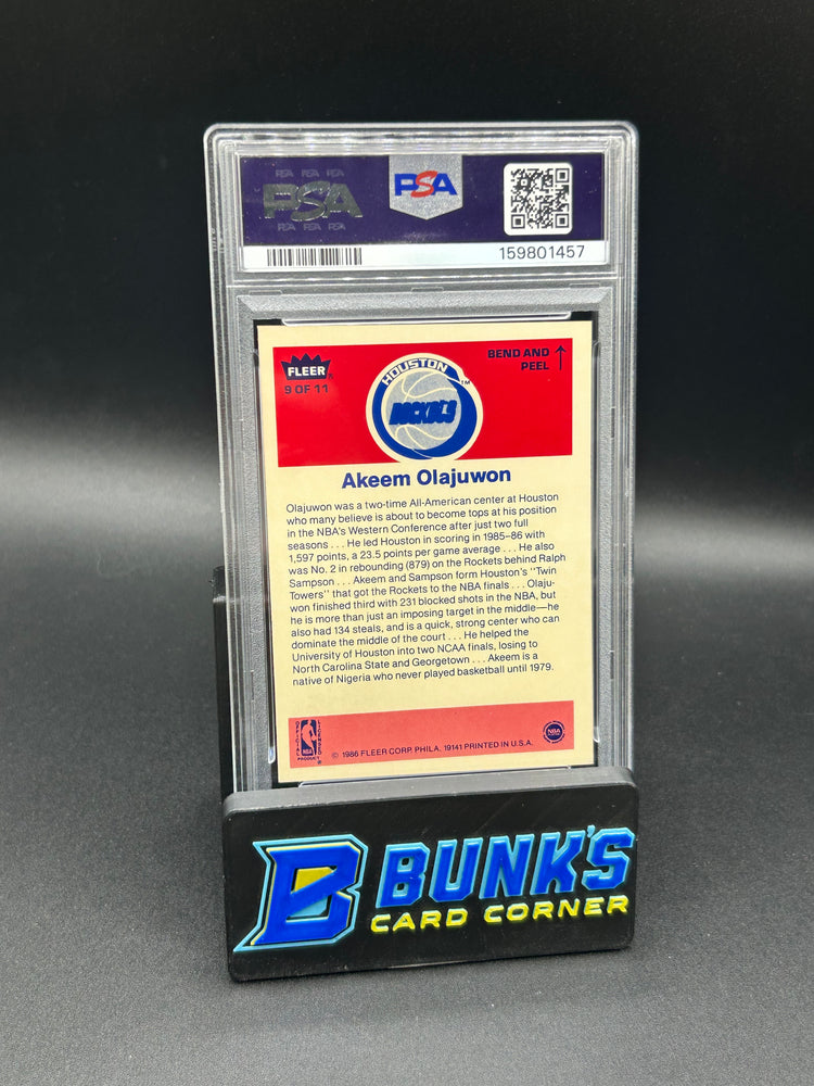 1986 Akeem Olajuwon Fleer Sticker PSA 7