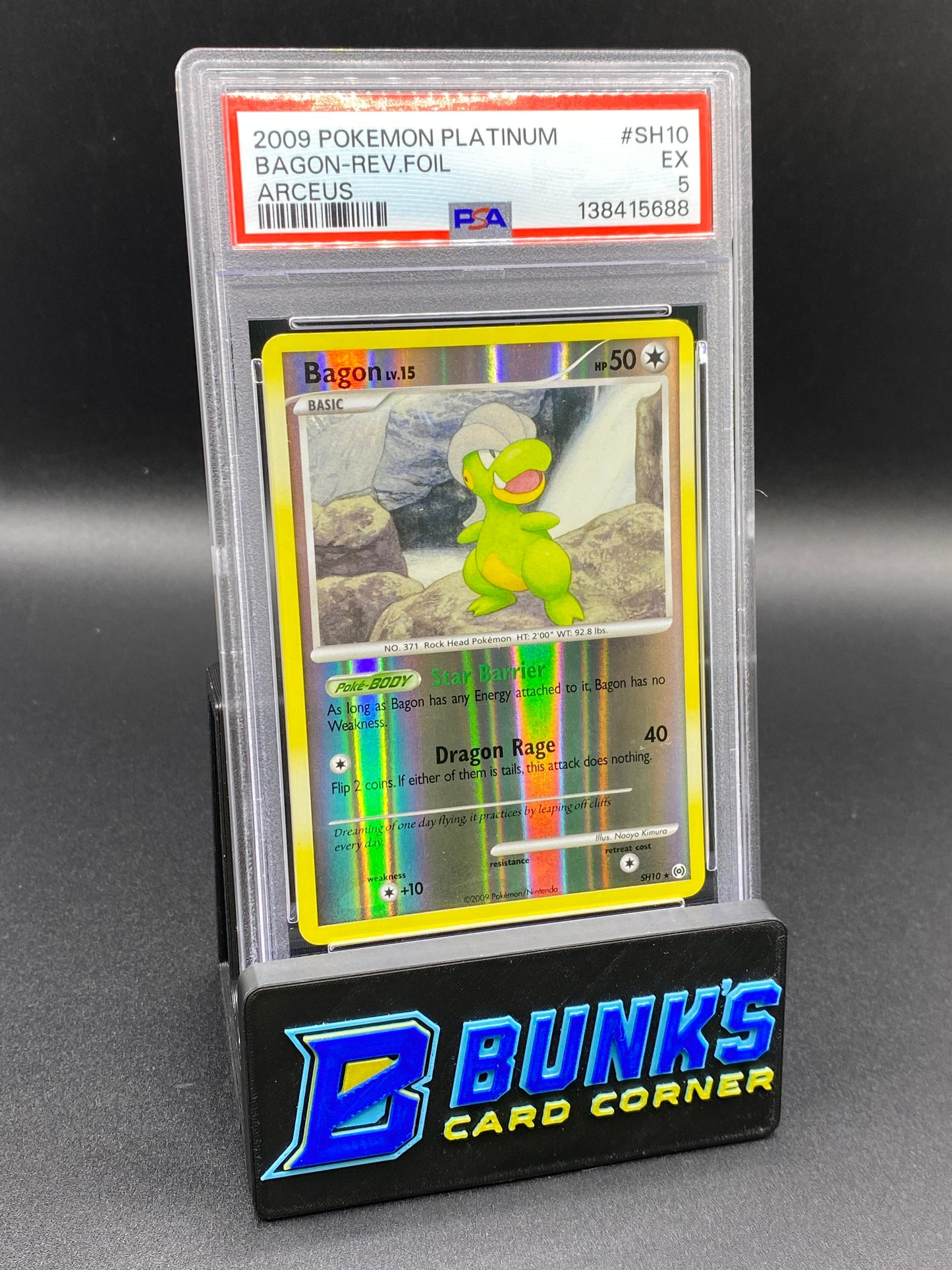 Shiny Bagon Reverse Holo Arceus PSA 5