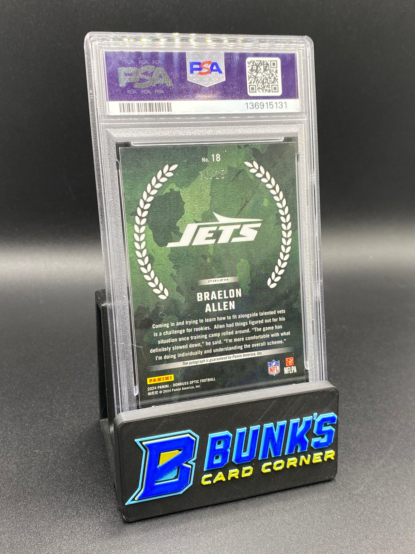 2024 Braelon Allen Rc Recruits Auto Stars 14/25 PSA 9